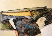 Egon Schiele The Artist-s Mother Sleeping Sweden oil painting artist